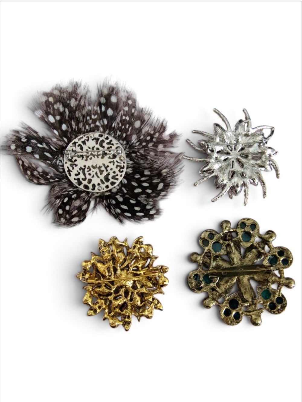 Vintage-Style Floral Costume Brooch Lot - Set Of 4 - Picture 3 of 4